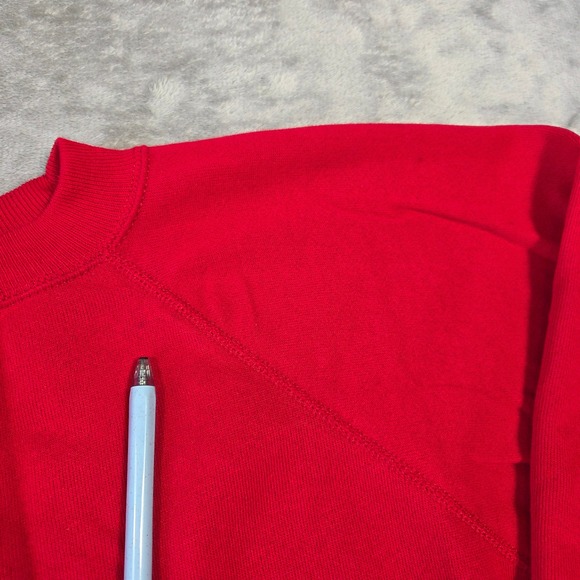 Vintage Hanes Sport Red Raglan Crewneck Sweatshirt Men XL Made in USA 90s Grunge - Picture 2 of 9